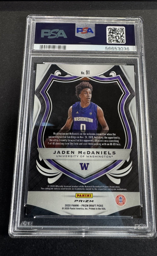 2020 Panini Prizm Crusade Jaden McDaniels Silver Prizm PSA 9