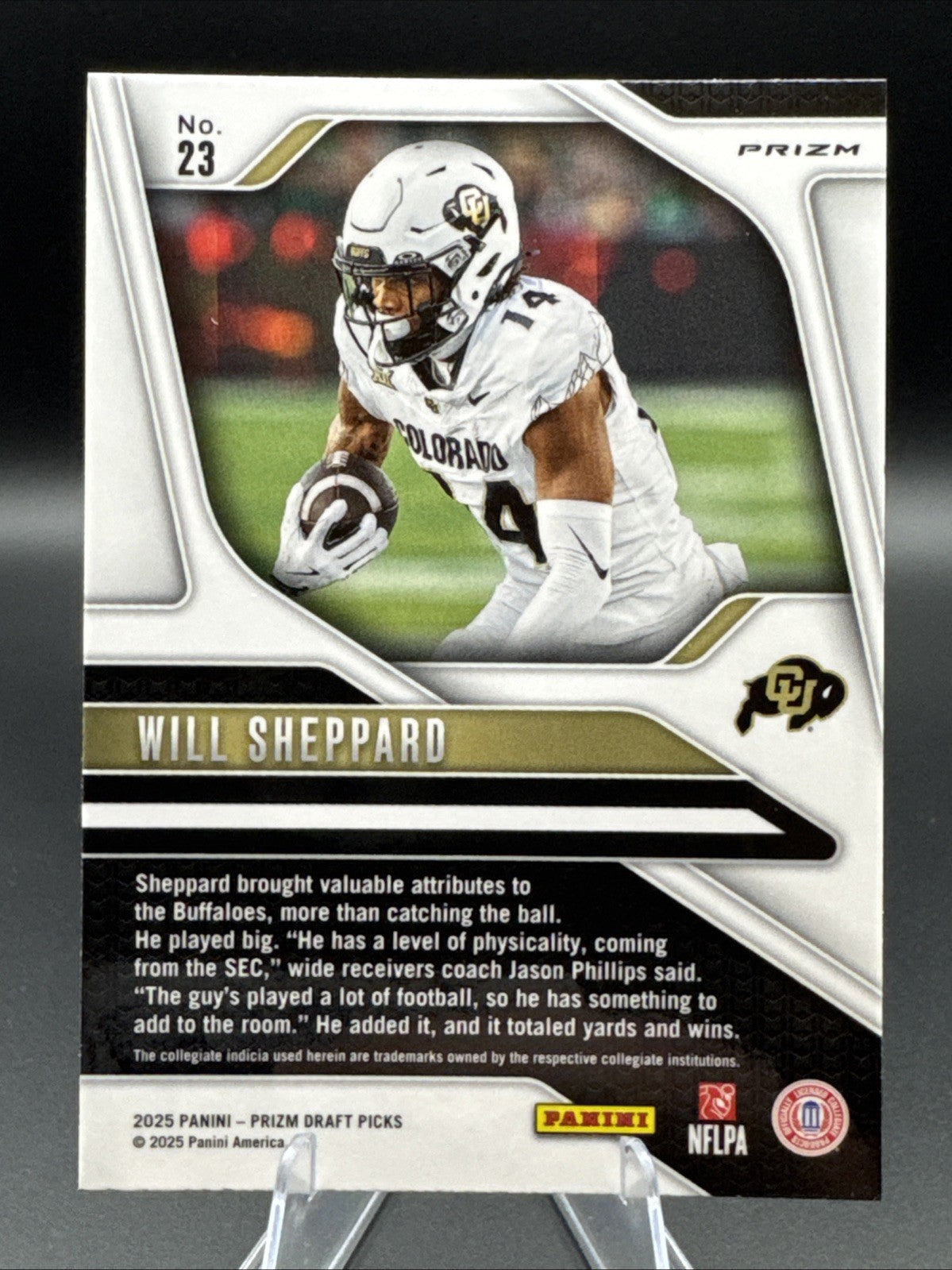 2025 Panini Prizm Draft Picks Will Sheppard Purple Prizm Colorado #23