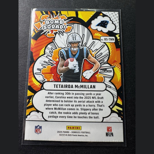 2025 Donruss Bomb Squad Tetairoa McMillan RC Carolina Panthers #BS-TMN