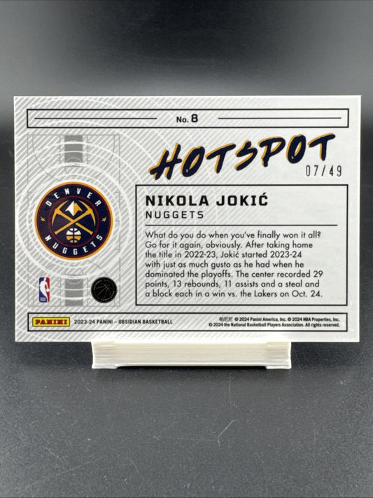 2023-24 Panini Obsidian - Hotspot Nikola Jokić #8 Electric Etch Purple Flood /49