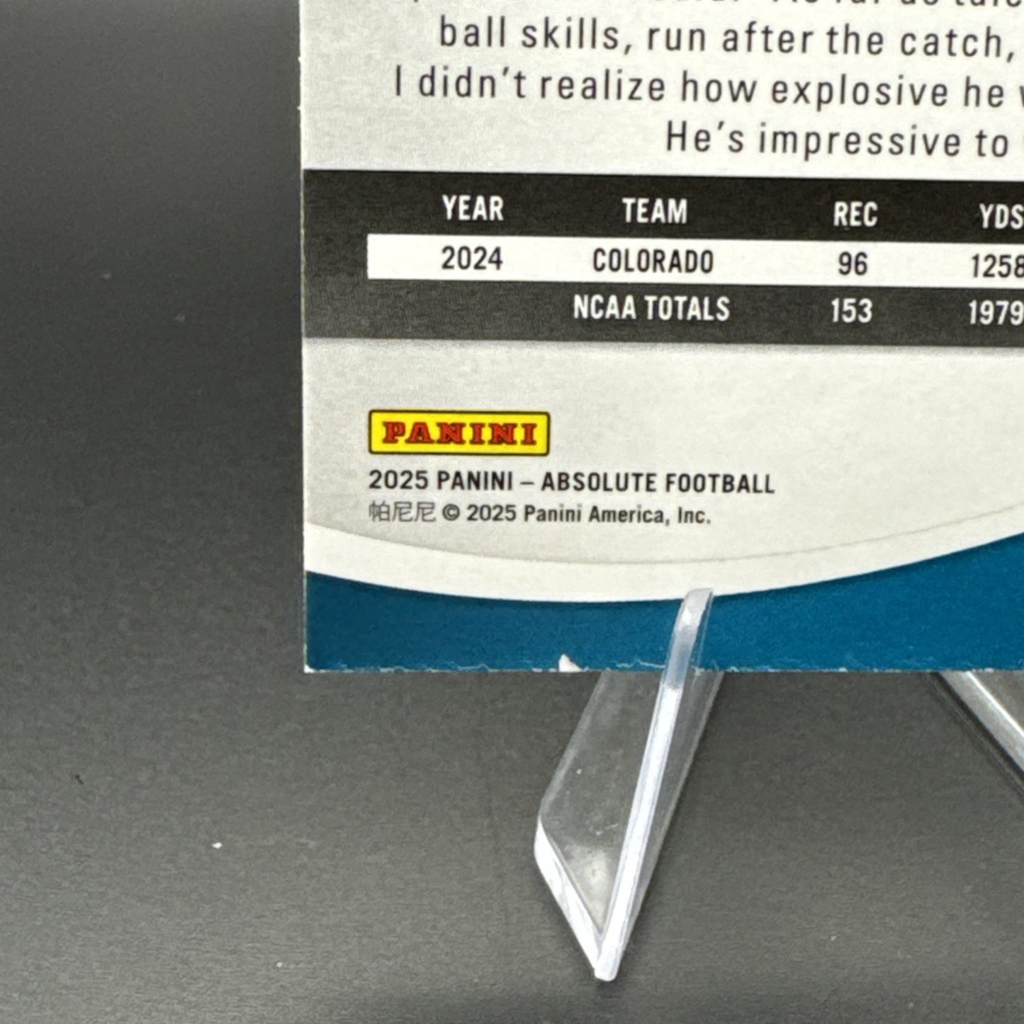 Travis Hunter Rookie RC 2025 Absolute Football Card #186 Jacksonville Jaguars