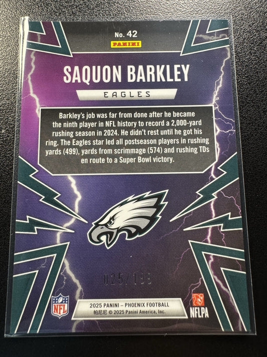 2025 Panini Phoenix Thunderbirds Saquon Barkley Blue 25/199