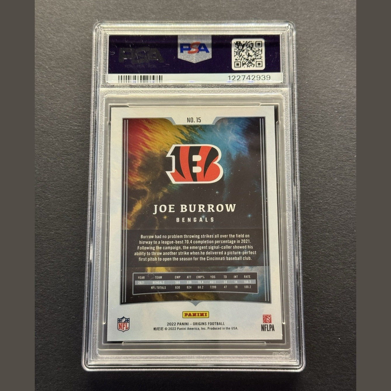 2022 Panini - Origins Football #21 Joe Burrow Blue Parallel /99 SP