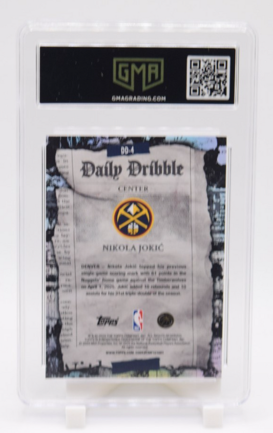 2025-26 Topps Basketball Nikola Jokic Daily Dribble Refractor Insert #DD4 GMA 10
