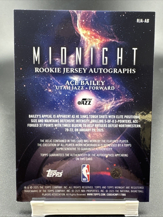 Topps 2025-26 Midnight RPA Twilight Ace Bailey Utah Jazz #RJA-AB 158/199