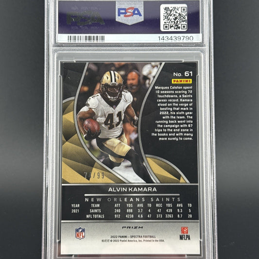 2022 Panini Spectra - Alvin Kamara #61 Celestial Prizm 74/99