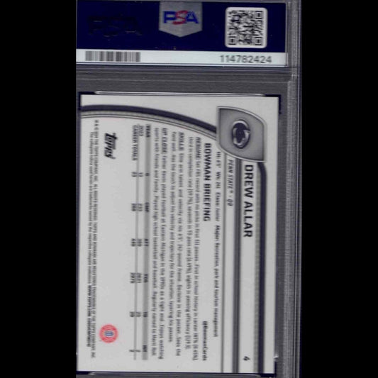 Bowman Chrome U Sapphire Drew Allar #44 Gold Refractor PSA 10