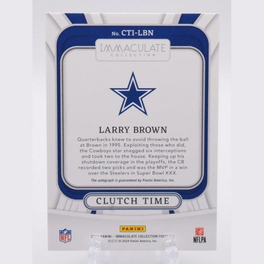 2024 Panini Immaculate Collection Clutch Time Ink Larry Brown 89/99 Cowboys