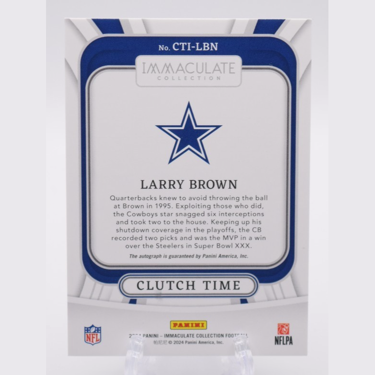 2024 Panini Immaculate Collection Clutch Time Ink Larry Brown 89/99 Cowboys