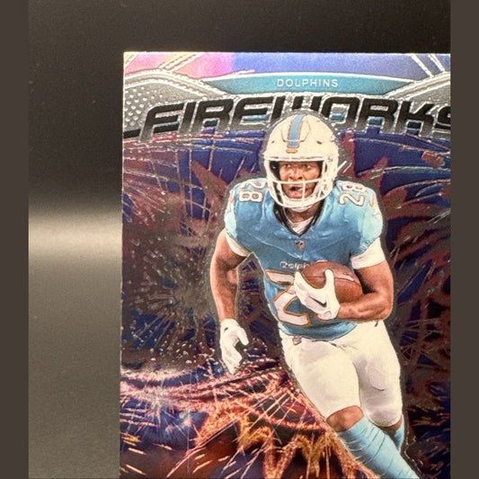 2024 Panini Prizm Devon Achane 12 Fireworks Green Insert Miami Dolphins Football