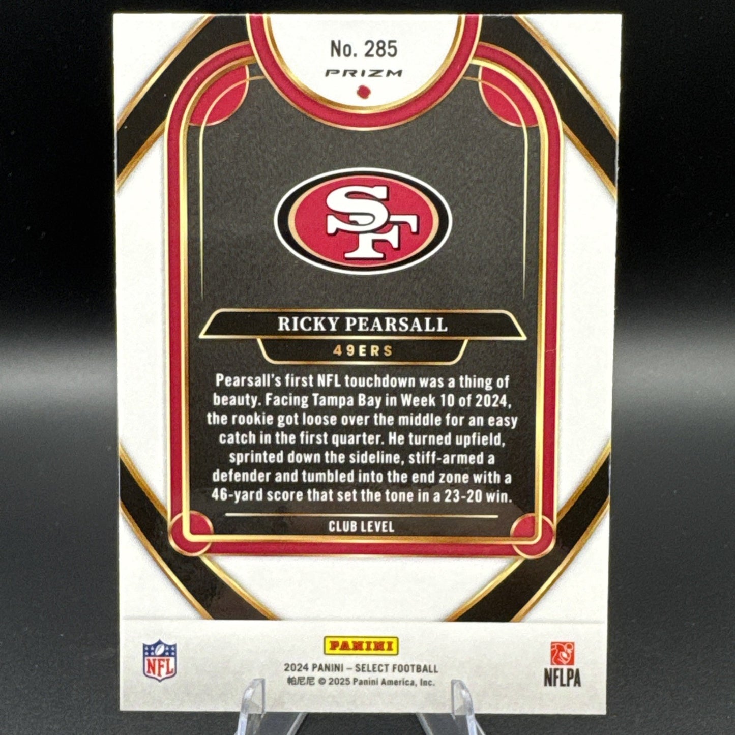 2024 Ricky Pearsall Panini Select - Club Level Red & Blue Shock Prizm #285 RC