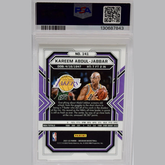 Kareem Abdul-Jabbar 2021-22 Panini Obsidian #141 Red/Yellow/Green