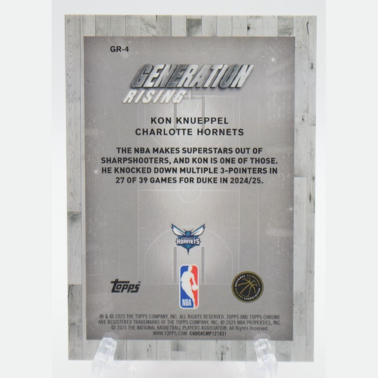 2025/26 Topps Chrome Kon Knueppel Generation Rising Orange Refractor RC 22/25
