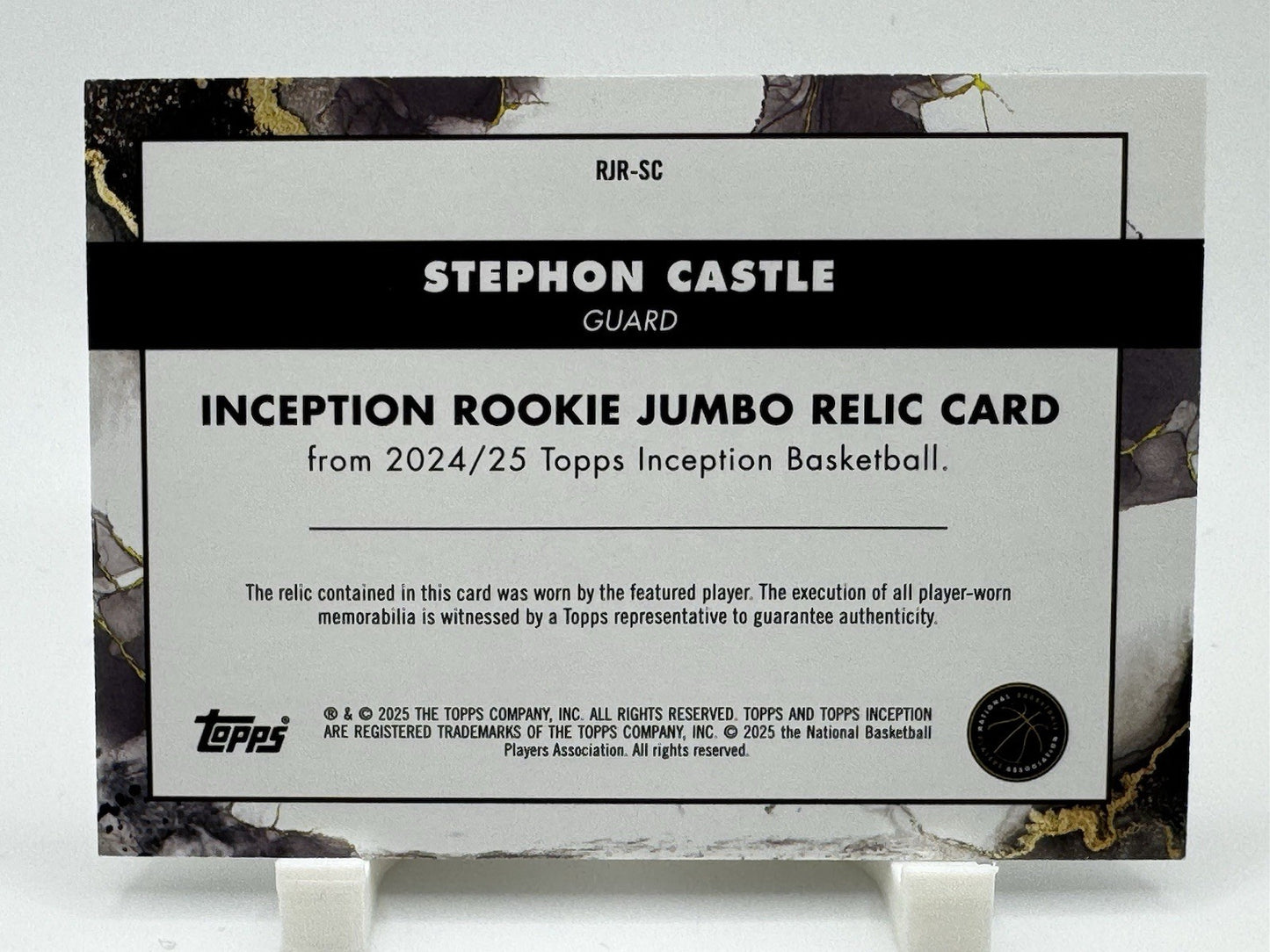 2024-25 Topps Inception - Rookie Jumbo Relics Stephon Castle #RJR-SC (MEM, RC)