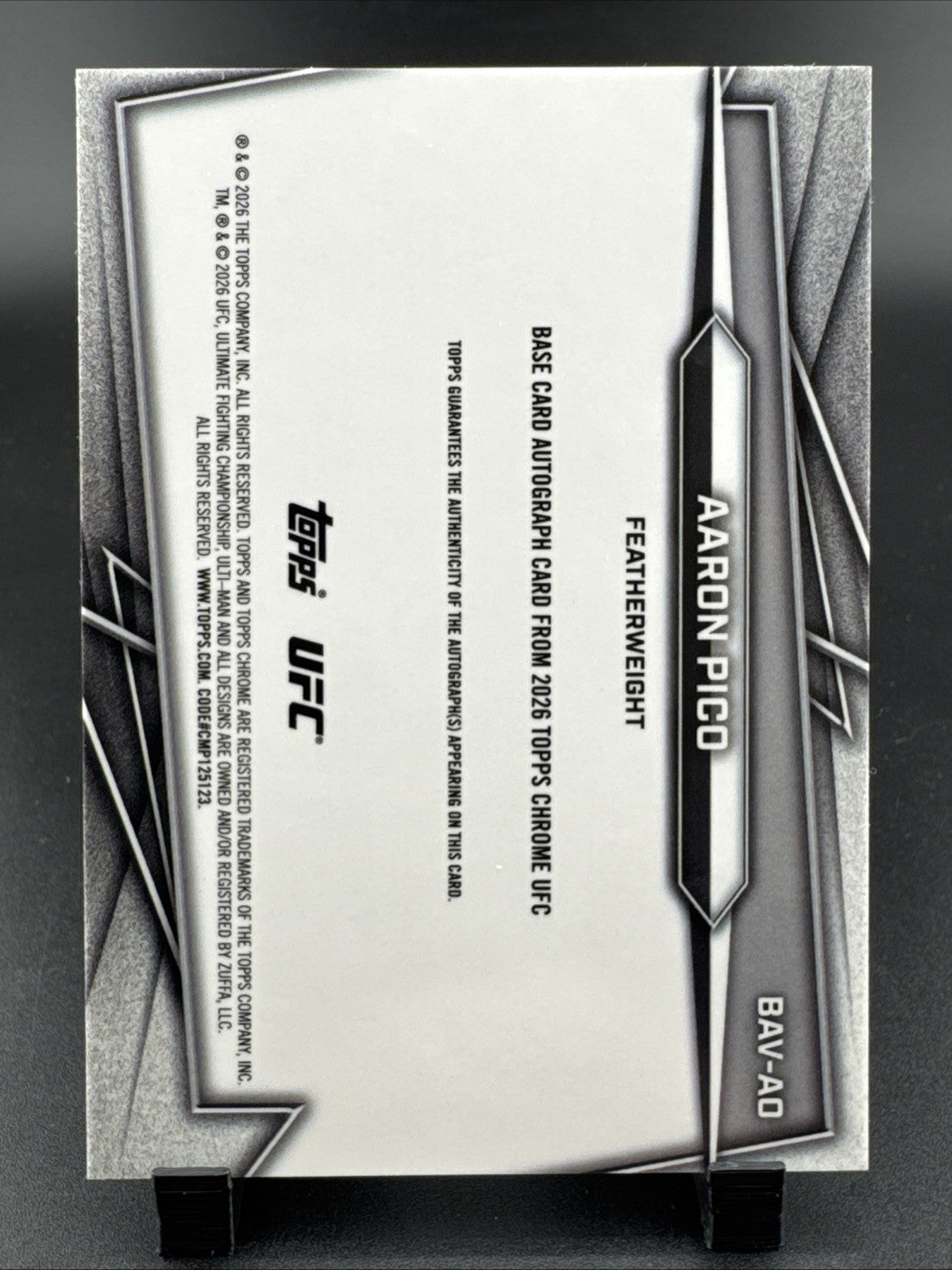 2026 Topps Chrome UFC - Autographs Aaron Pico #BAV-AO (AU, RC)