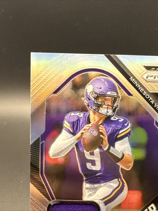 2025 Panini Prizm #PJY-JJM JJ McCarthy Silver Premier Jersey Patch Card Vikings