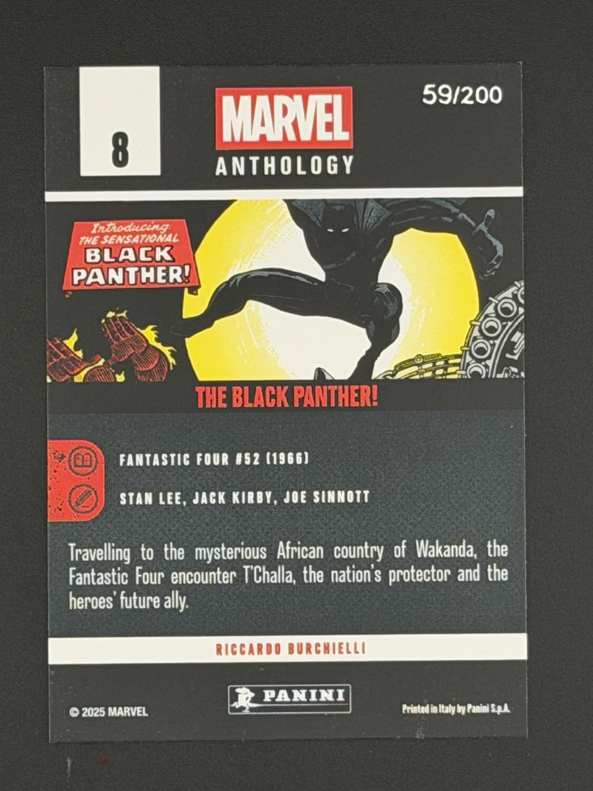 2025 Panini Marvel Anthology #8 Black Panther Crossed Holo/200