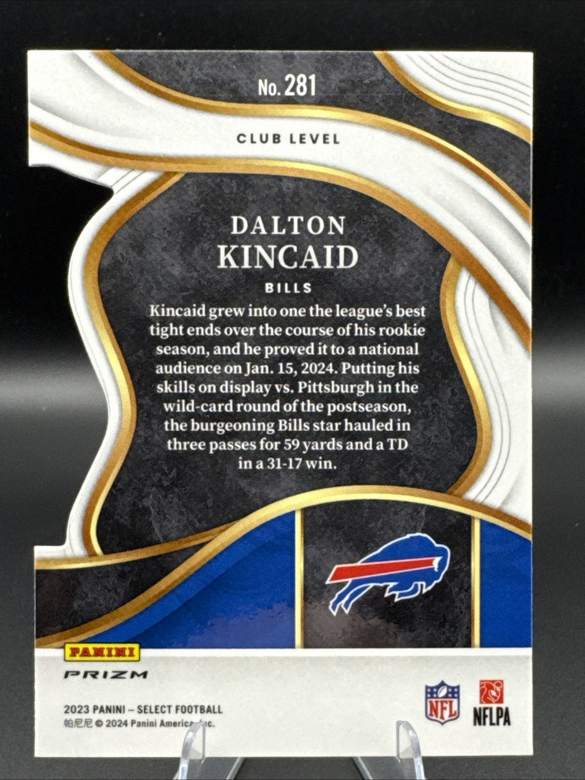 2023 Panini Select #281 Dalton Kincaid Silver Prizms Die Cut Rookie