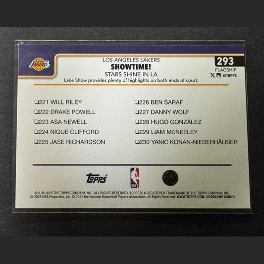 2025-26 Topps Showtime Stars Shine in LA Los Angeles Lakers #293