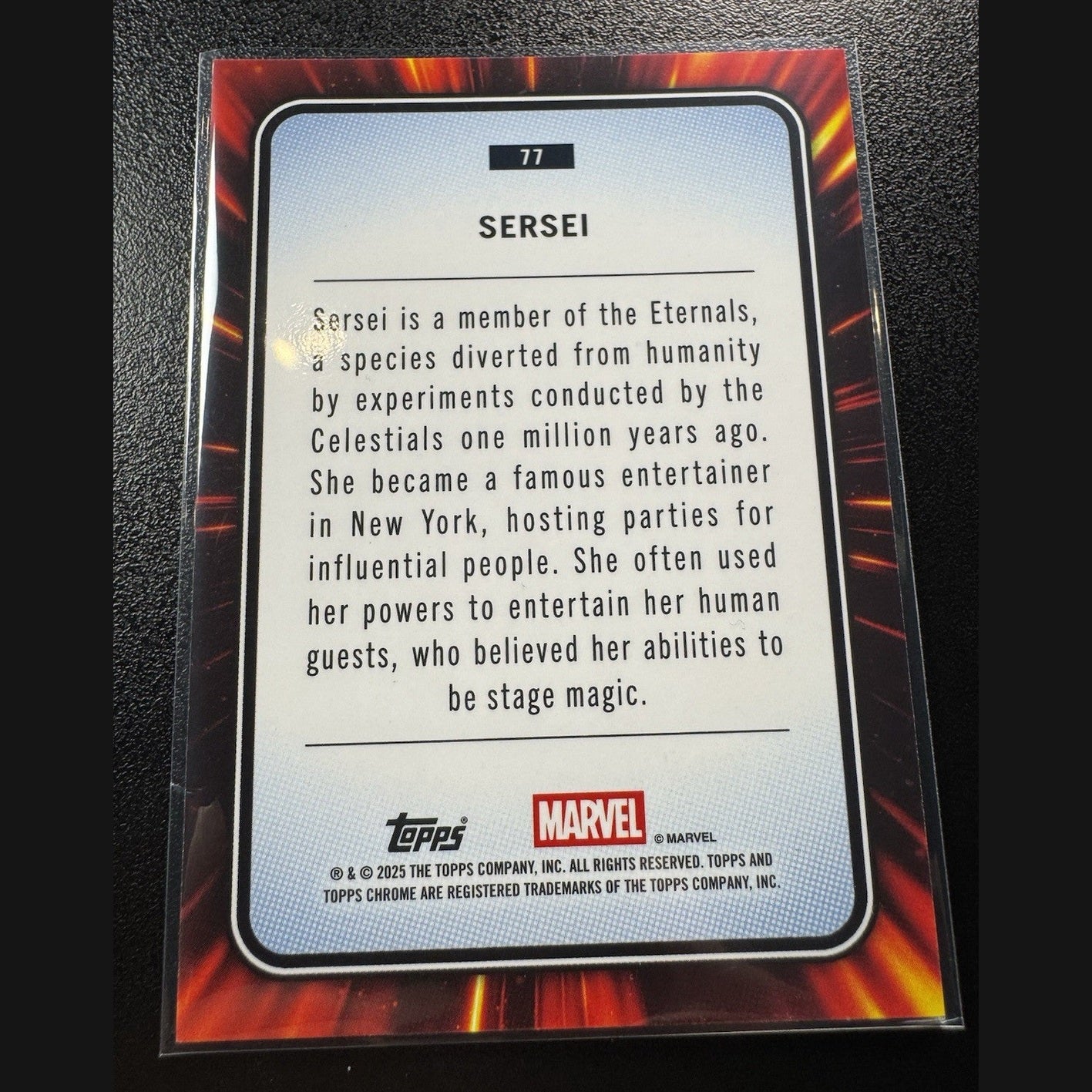 2025 Topps Marvel Comics Chrome Sapphire #77 Sersei PURPLE SAPPHIRE /15