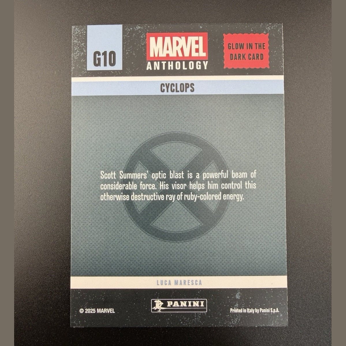 2025 Panini Marvel Anthology Treasure Box Glow In The Dark Insert # G10 Cyclops