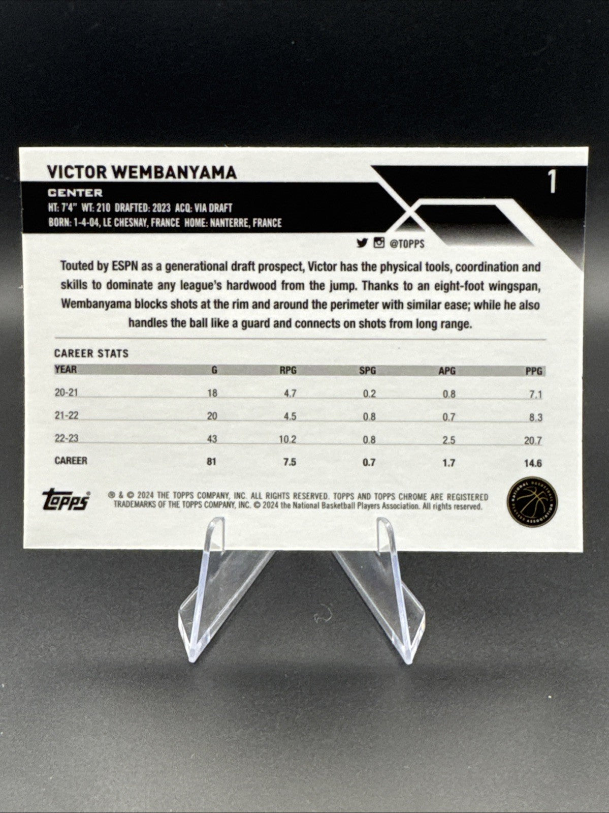 2023-24 Topps Chrome - Victor Wembanyama #1 (RC)