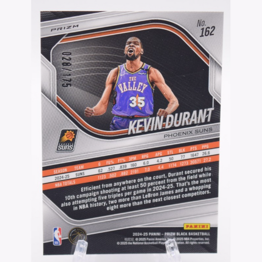 2024-25 Panini Prizm Black - Kevin Durant, Kevin Durant #162 White Prizm /175