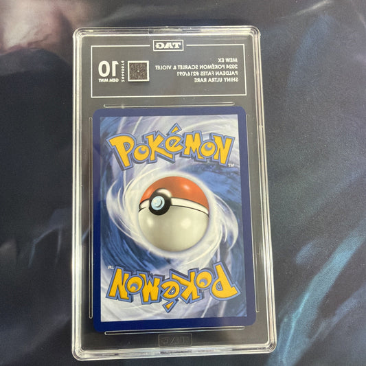 Mew ex SV: Paldean Fates 216/091 Shiny Ultra Rare Full Art Holo English TAG 10