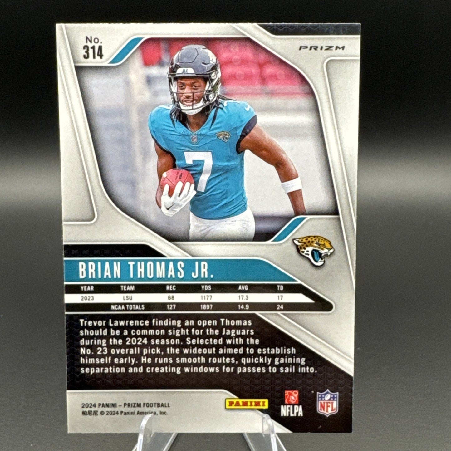 Brian Thomas Jr 2024 Panini Prizm Rookie Orange Disco Prizm #314 (RC) Jaguars