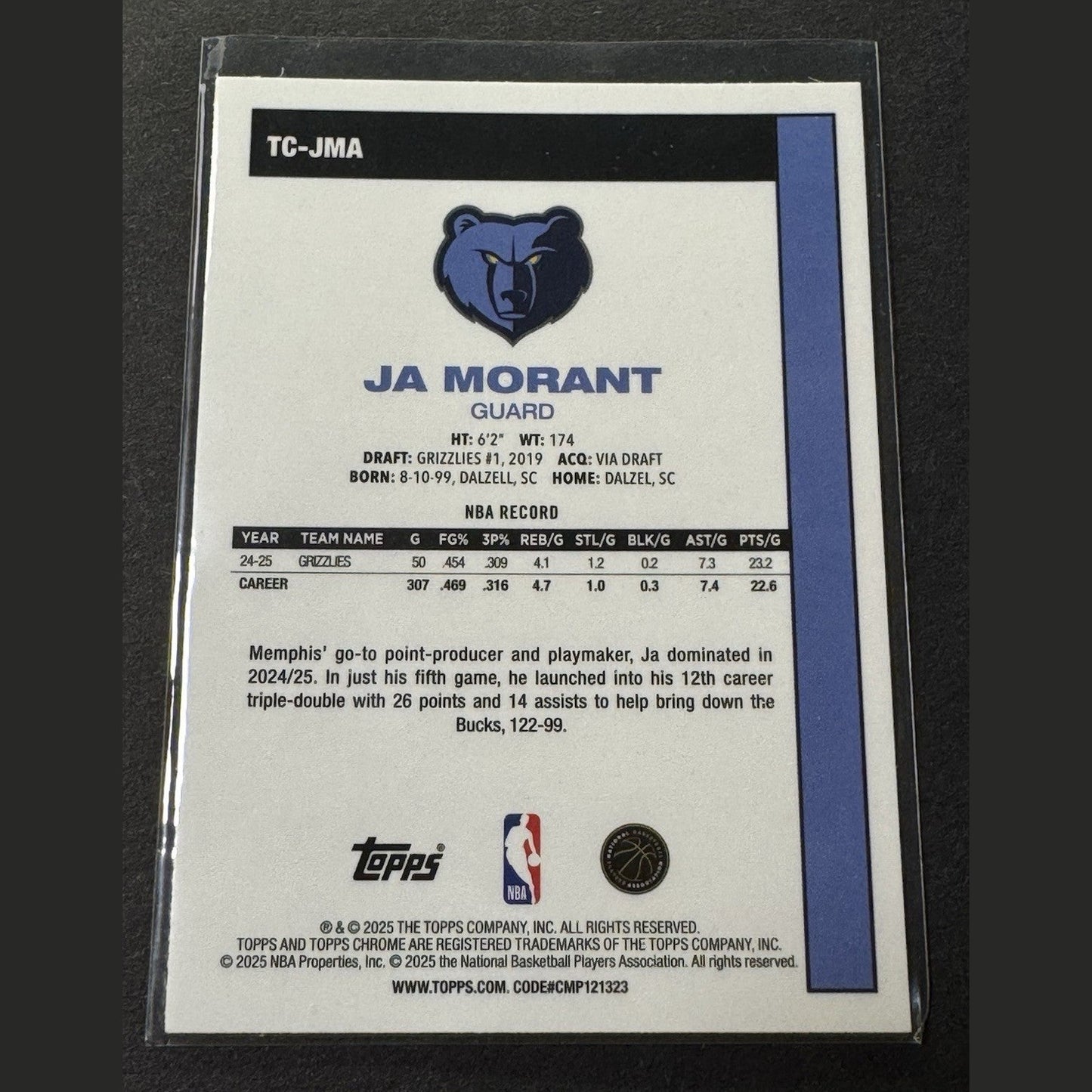 2025-26 Topps NBA Flagship Ja Morant Chrome Silver Pack Mojo Memphis Grizzlies