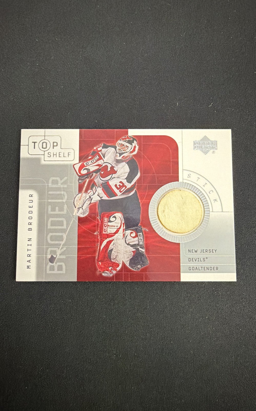 2001-02 Upper Deck Top Shelf - Game-Used Sticks Martin Brodeur #S-MB (MEM)