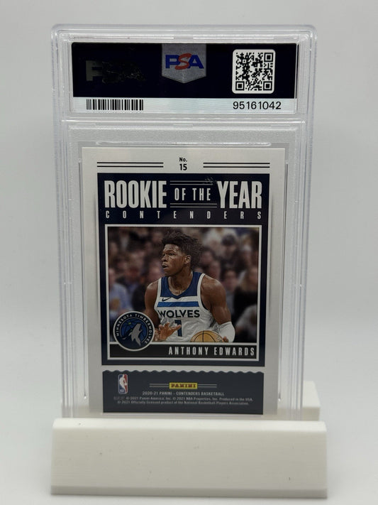 2020-21 Panini Contenders Anthony Edwards #15 RC Rookie Of The Year PSA 10