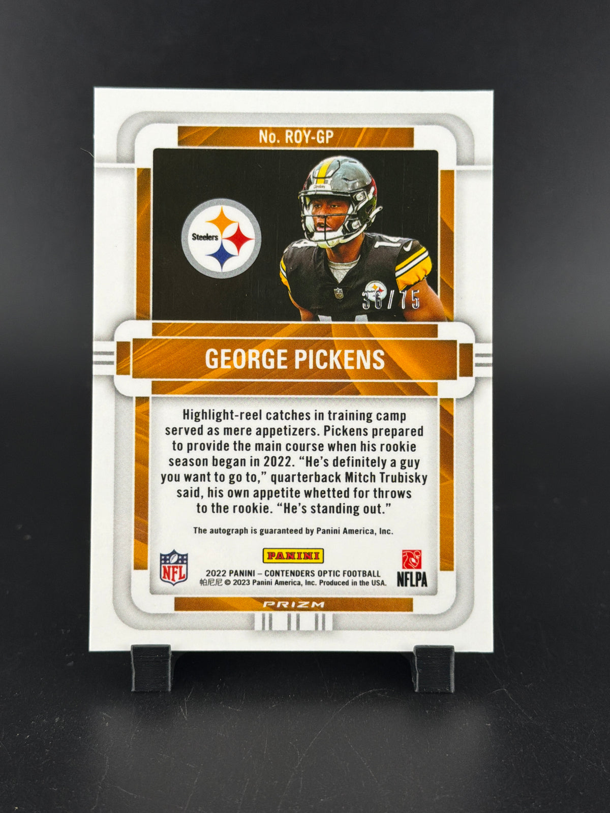 2023 Panini Contenders Optic George Pickens #ROY-GP RC