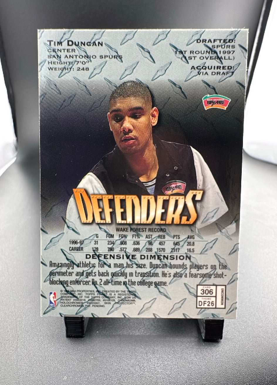 1996 Topps Finest Defenders Tim Duncan Will Perdue #DF26