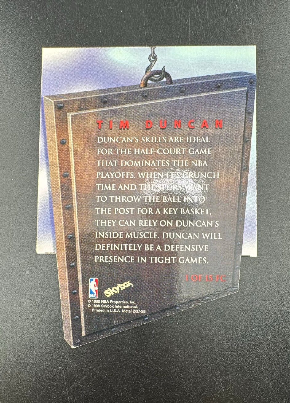 1998 Metal Universe Future Champions Tim Duncan #1 of 15 FC Die-Cut