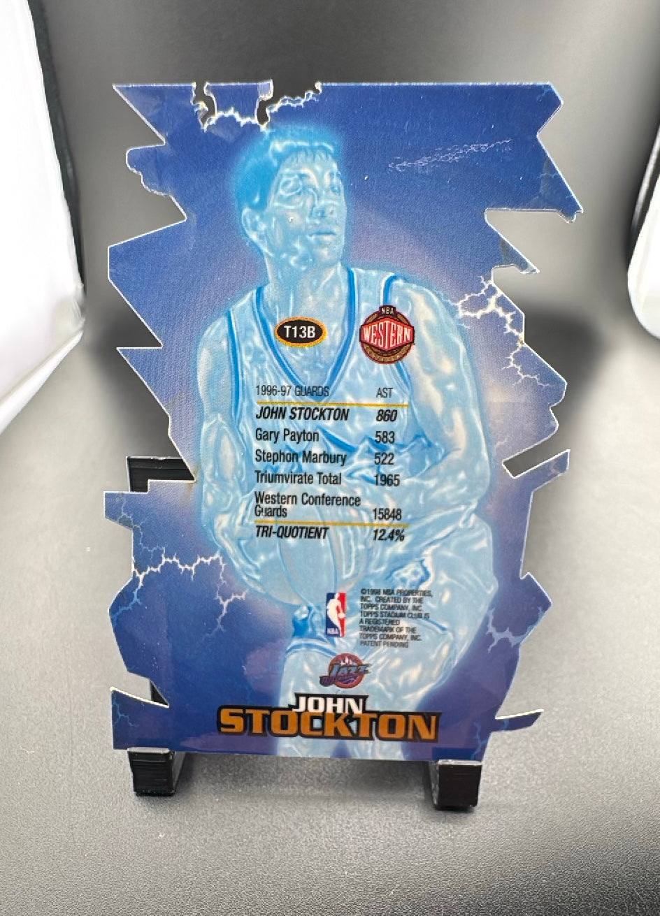 1998 Topps Stadium Club Triumvirate John Stockton #T13B