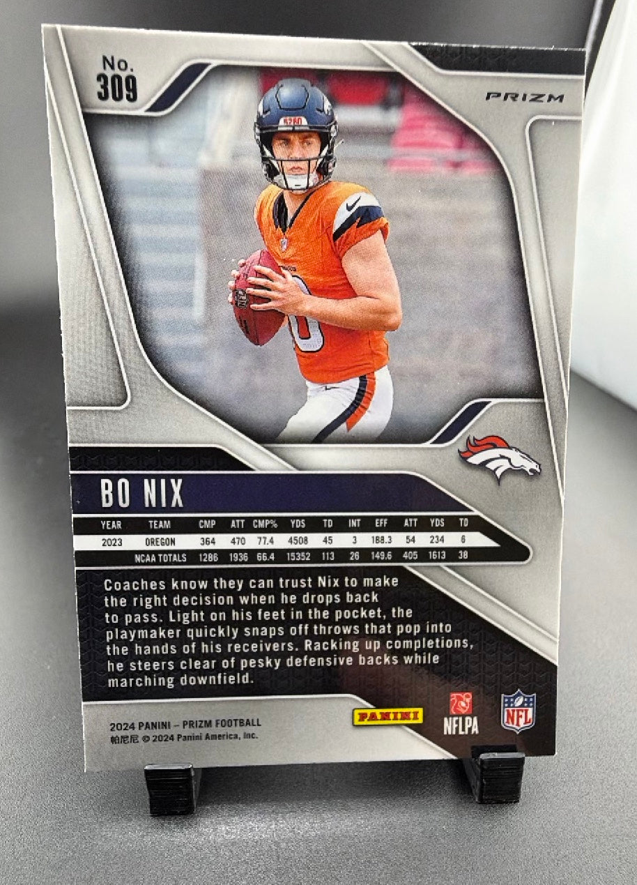 2024 Panini Prizm Bo Nix #309 Purple RC