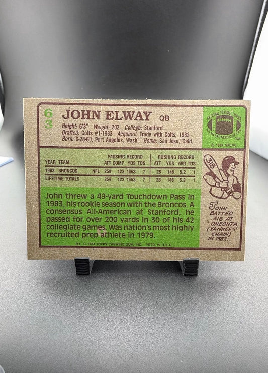1984 Topps John Elway #63