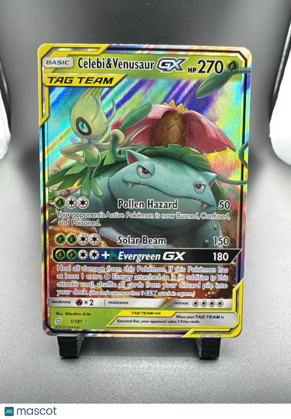 2019 Team Up Celebi & Venusaur GX Holo Rare #1/181