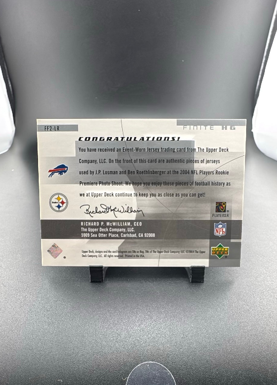 2004 UD Finite HG Finite Fabrics Ben Roethlisberger J.P. Losman #FF2-LR Mem