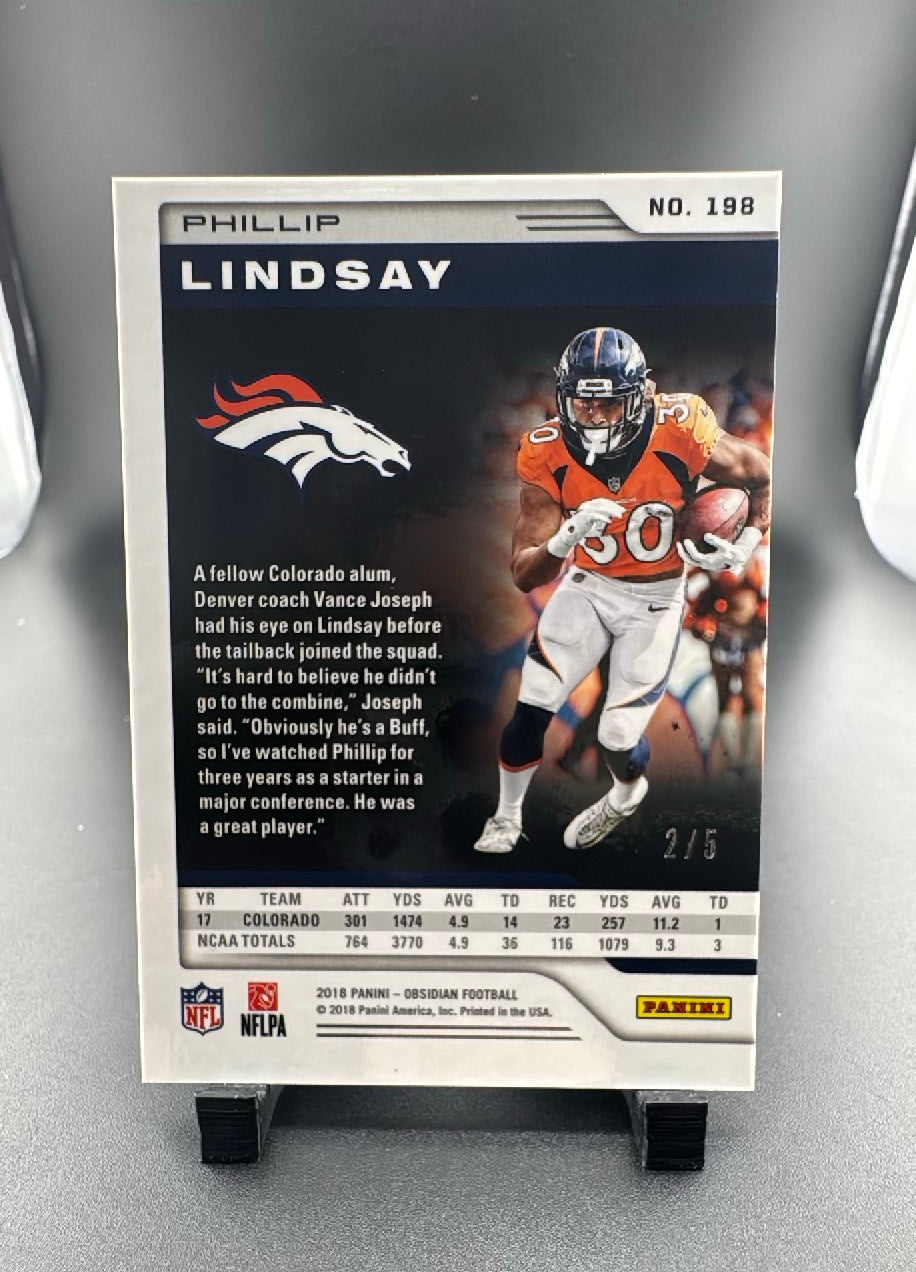 2018 Panini Obsidian Football Phillip Lindsay #198 /5 RC