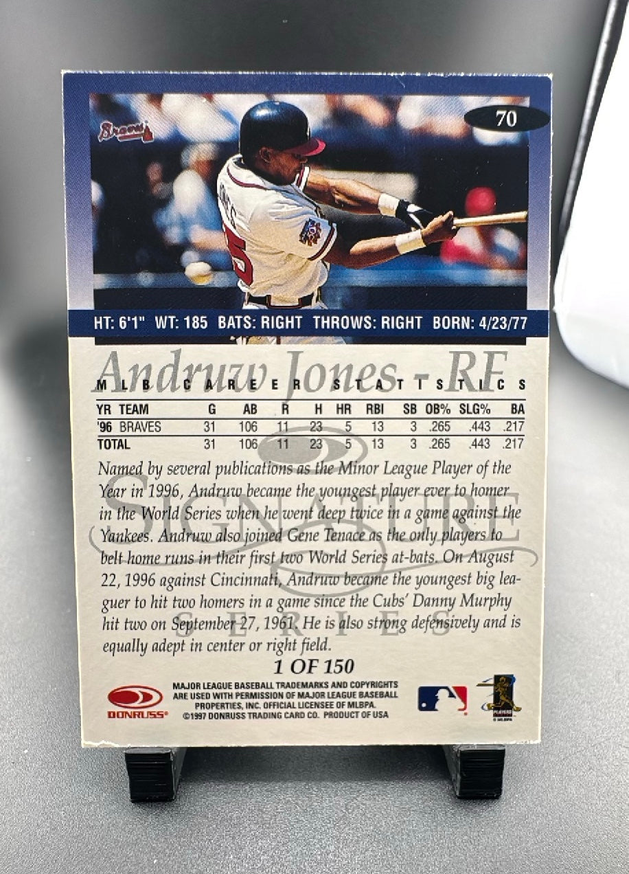 1997 Donruss Signature Series Andruw Jones #70 Platinum Press Proof