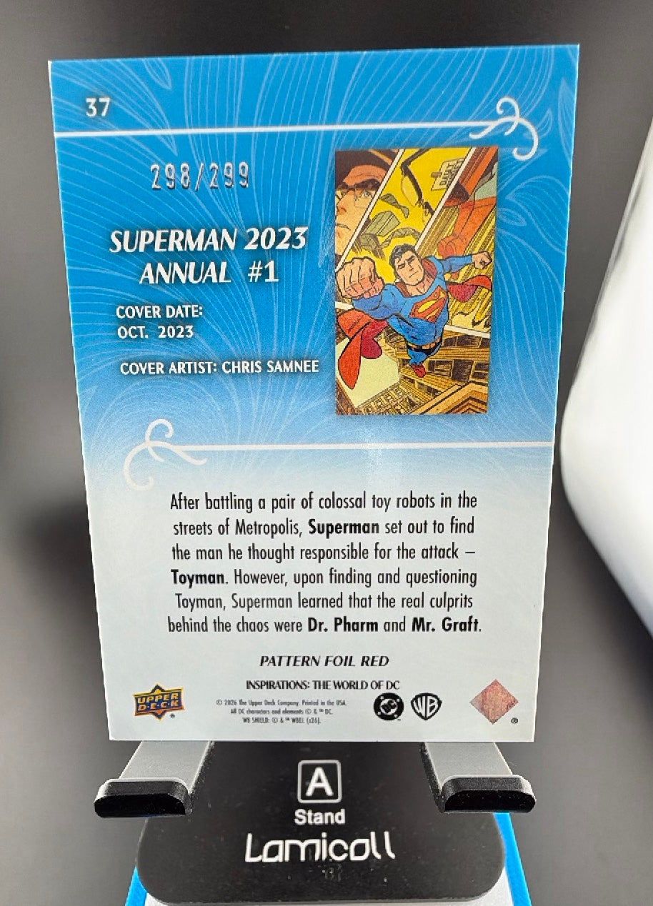 2026 UD Inspirations: The World of DC Superman Pattern Foil Red /299 #37