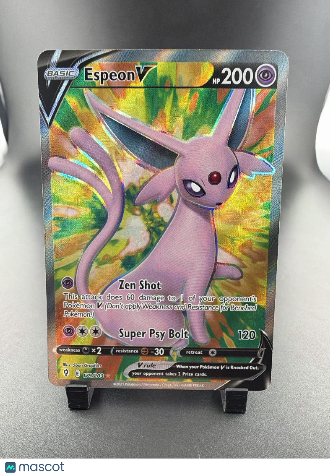 2021 Evolving Skies Espeon V Holo Rare SR FA #179/203