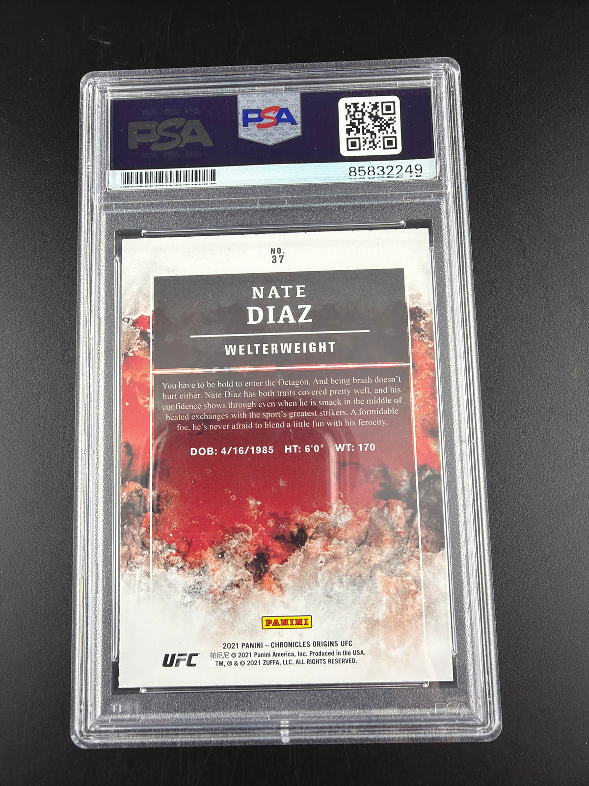 2022 Nate Diaz PSA A Auto A