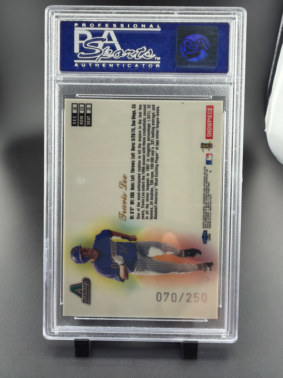1998 Flair Showcase Travis Lee #2 Row 0 PSA 10