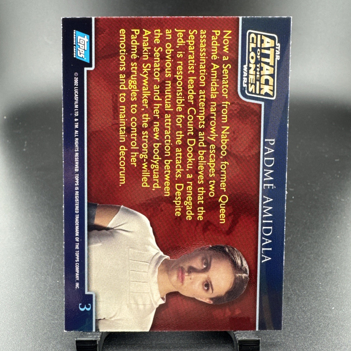 2002 Topps Star Wars Attack Of The Clones #3 PADME AMIDALA