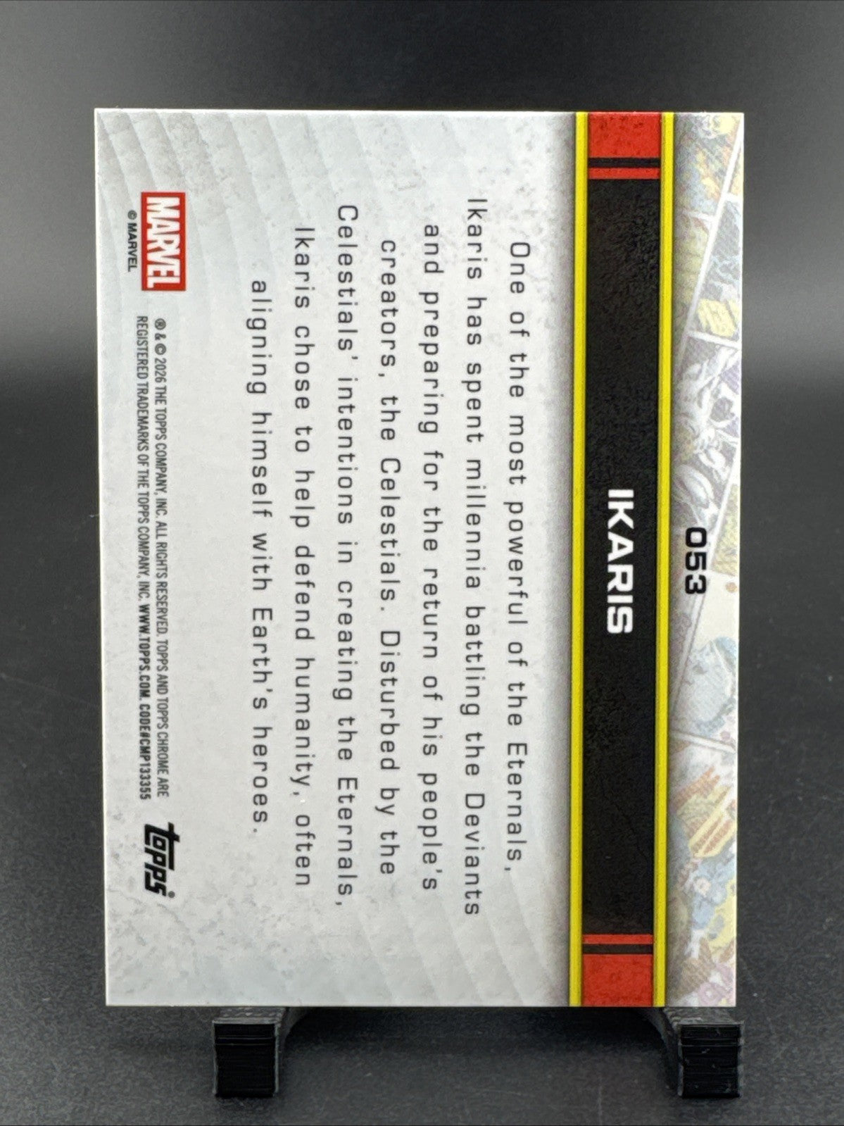 2026 Topps Chrome Marvel #116 Ikaris Dazzler Rhythm Refractor Blue Yellow /80