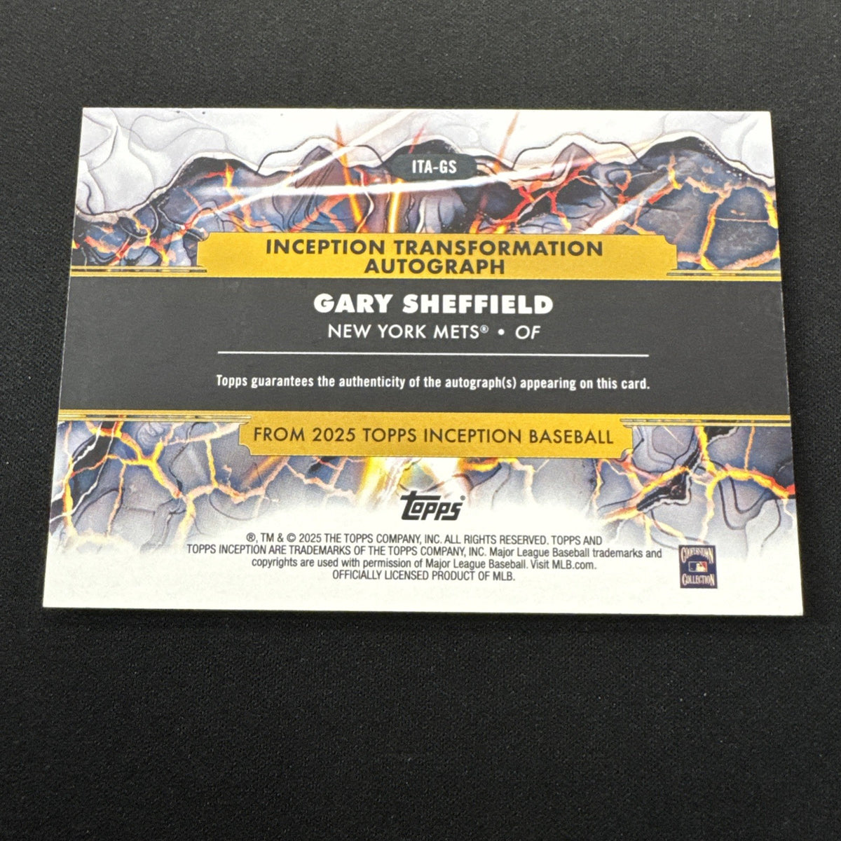 GARY SHEFFIELD 2025 Topps Inception Transformation Gold Auto /50 Mets #ITA-GS