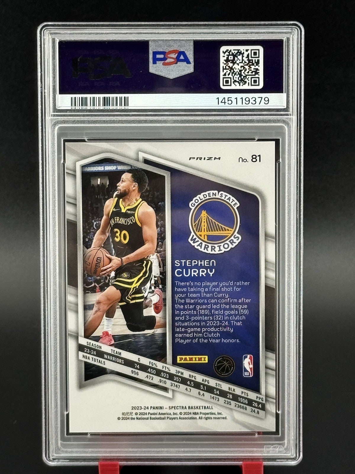 Stephen Curry 2023 Panini Spectra International SP PSA 10 (Pop 1) #81 Warriors